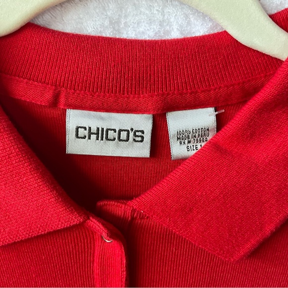 Chico’s Apparel Club Short Sleeve Tee Stop Red; NWT; M/8 - Picture 8 of 12